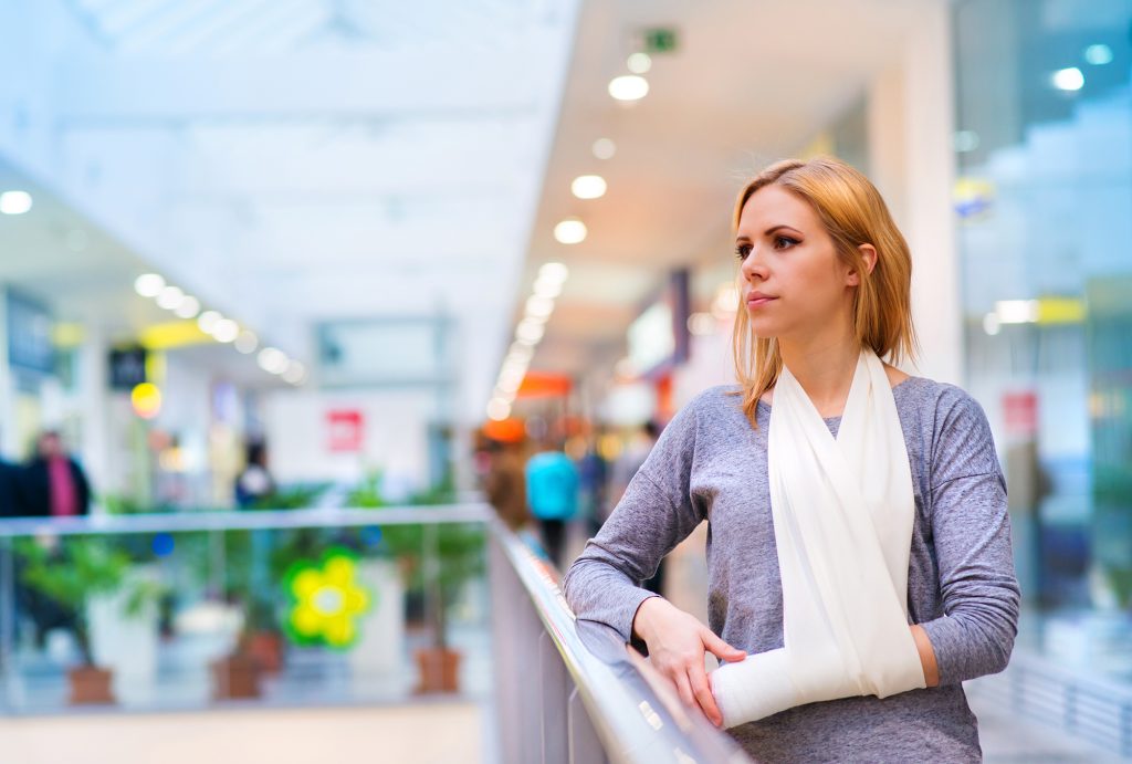 arm injury from an accident in a shop in Birmingham